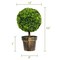 24" Green Artificial Boxwood Topiary Tree PVC Plastic Indoor Outdoor